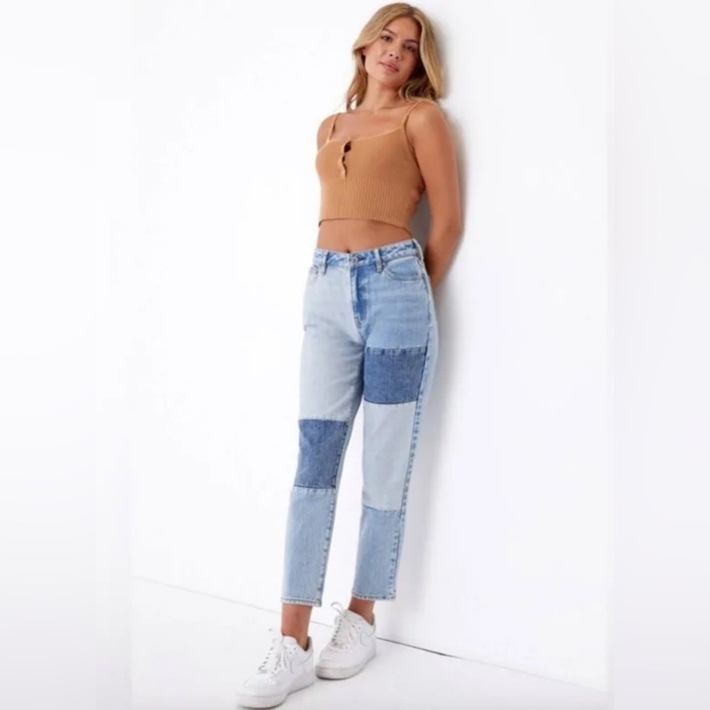PacSun Patch On Blue Mom Jeans